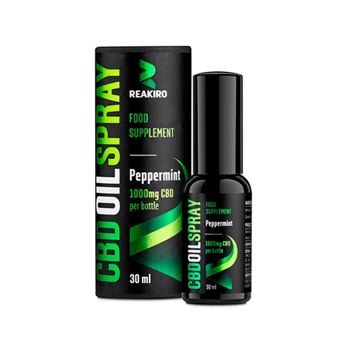 Reakiro Refreshing CBD Spray 1000mg: Peppermint Flavor, Vegan-Friendly