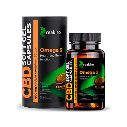 Healthy Cell Regulation: CBD Omega 3 Gel Capsules, with EPA and DHA