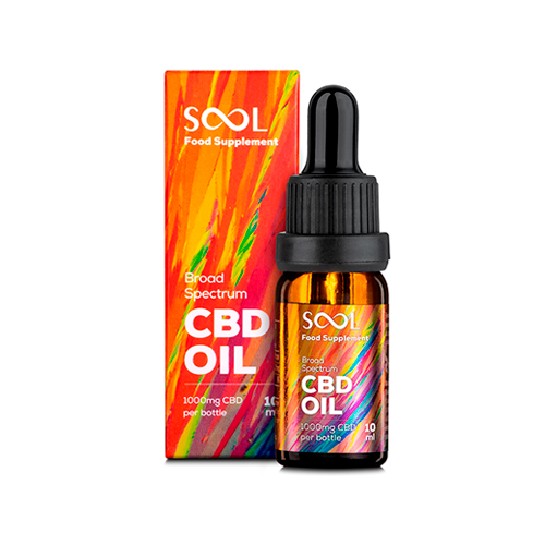 Sool Breitband-CBD-Öl 1000 mg, aus Hanfextrakt gewonnenes Cannabidiol 10%